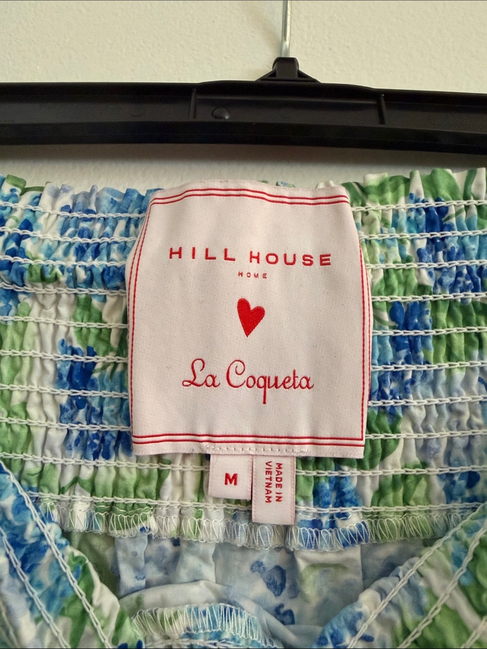 Hill House X La Coqueta Delphine Nap Skirt, Blue Watercolor Hydrangea - Picture 2 of 4